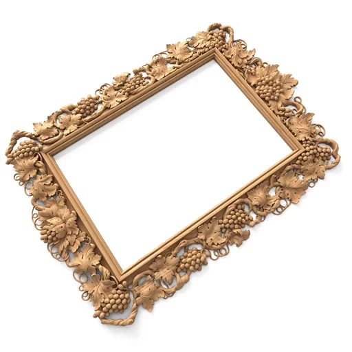 WOOD ORNATE FRAME DECORATING WITH GRAPEVINE BAROQUE STYLE
