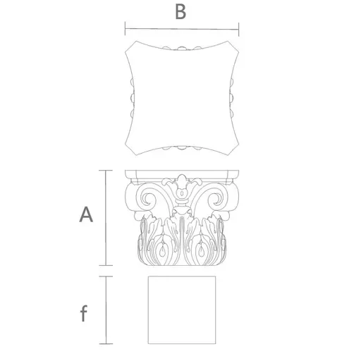 Capital for square column Roman Corinthian with accanthus leaves