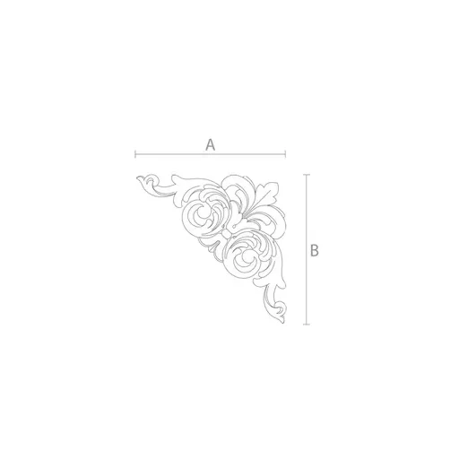 Small wooden Baroque architectural onlay for interior