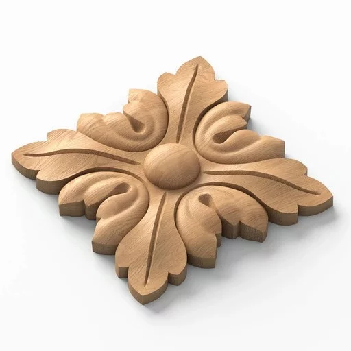 SQUARE ROSETTES APPLIQUE WITH FLOWER