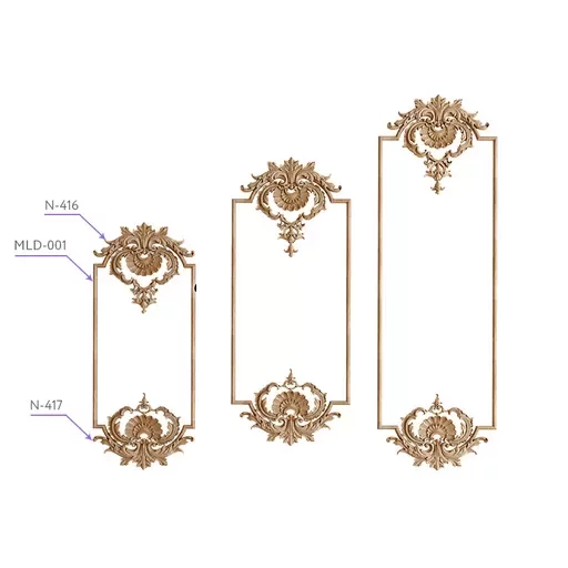 ANTIQUE-STYLE SOLID WOOD DROP ONLAY WITH BELLFLOWERS