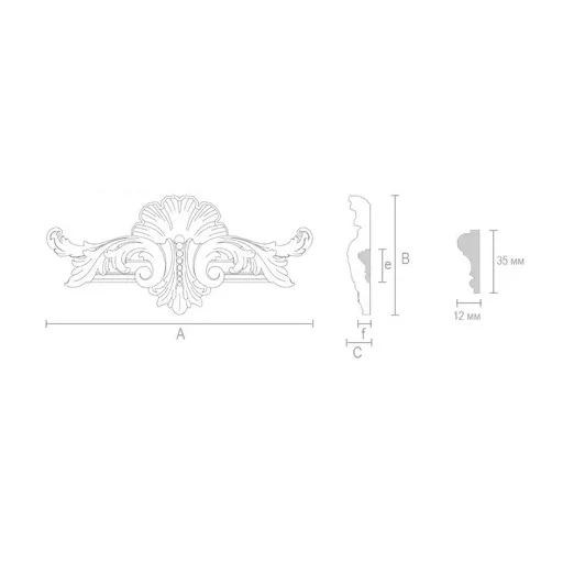 BEADED WOODEN CENTER ONLAY FOR MOULDING SHELL