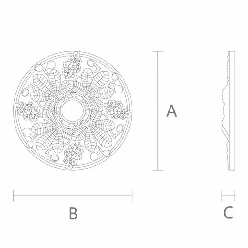 DECORATIVE ROSETTES WITH CHESTNUT LEAVES ART NOUVEAU