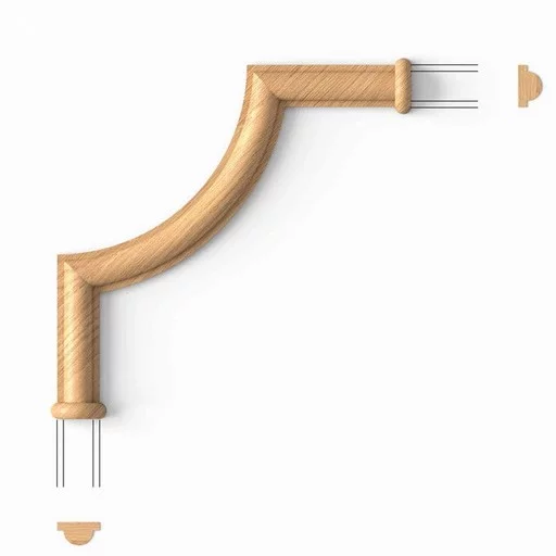 CLASSIC STYLE WOOD HANDCRAFTED CORNER MOULDING