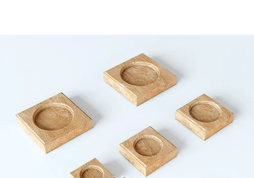 UNPAINTED SOLID WOOD ROSETTE FOR ROUND ELEMENTS