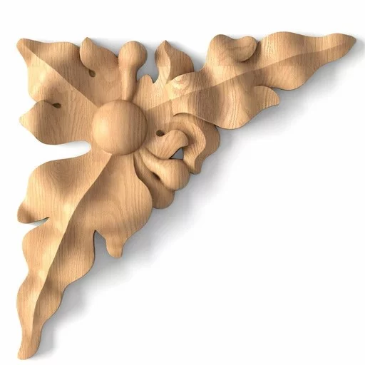 Gothic-style solid wood furniture corner onlay, Left