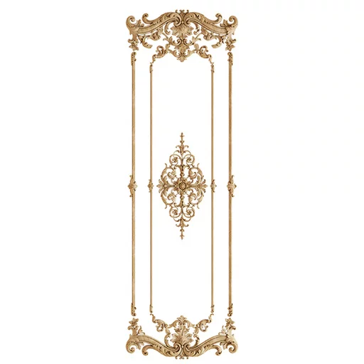 ORNATE FRENCH WALL PANELING WITH SCROLLS, PALMETTES AND FLORAL ELEMENTS