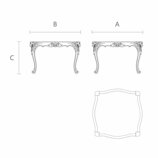 UNPAINTED VINTAGE STYLE WOODEN COFFEE TABLE FRAME