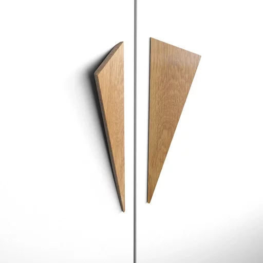 TRIANGULAR WOOD KNOBS FOR CABINETS. (SET OF 4 PC.)