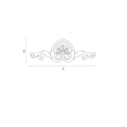 Ornamental center applique with a palmette from oak