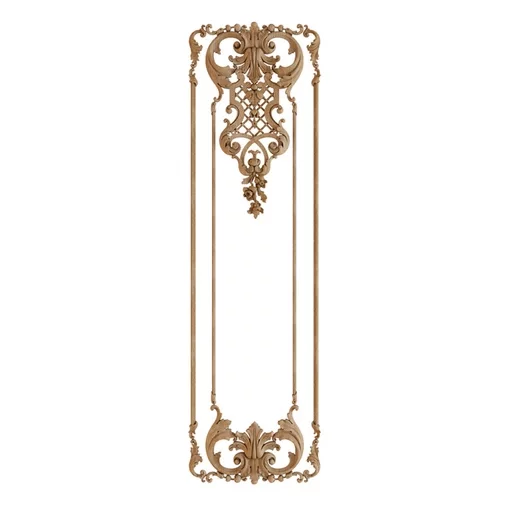 WOOD CARVED PANEL WITH ELEMENTS OF FLORAL DESIGN