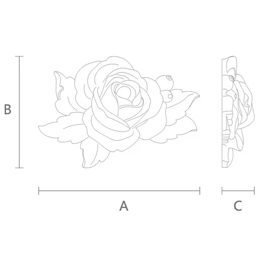 Realistic rosebud interior onlay from wood