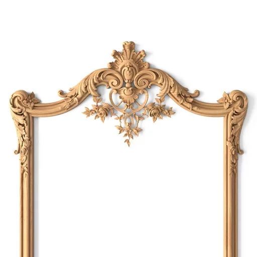 RECTANGULAR WOOD HAND CARVED ROCOCO FRAME MIRROR
