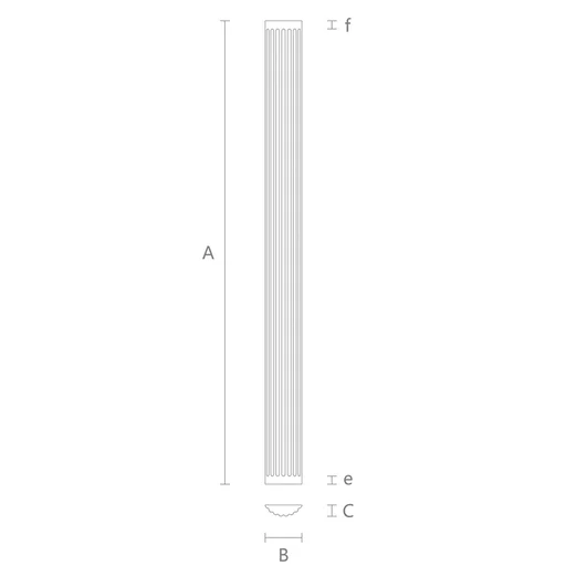 HALF-ROUND HARDWOOD PILASTER FOR INTERIOR