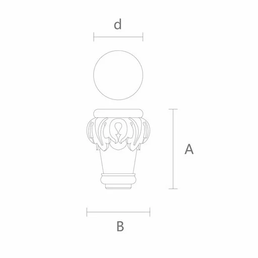 Furniture feet with acanthus leaf round Baroque style (1 PC)