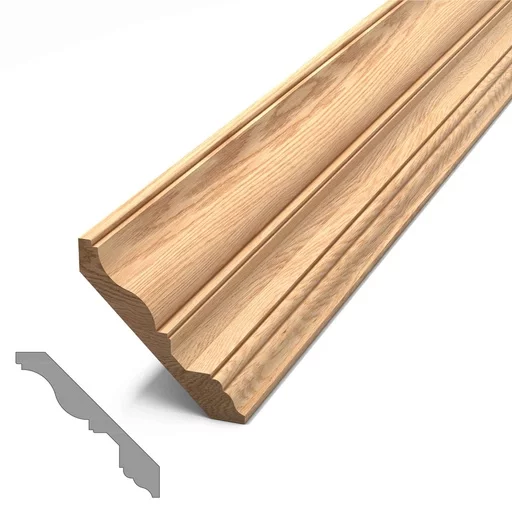 UNPAINTED CROWN MOULDING FROM SOLID WOOD