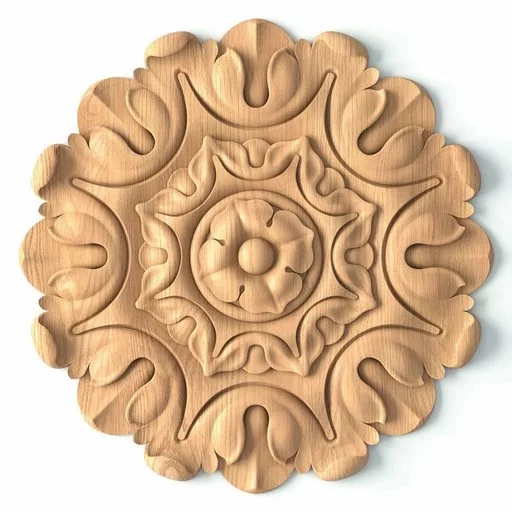 CARVED DOOR TRIM MEDALLIONS FLORAL BAROQUE