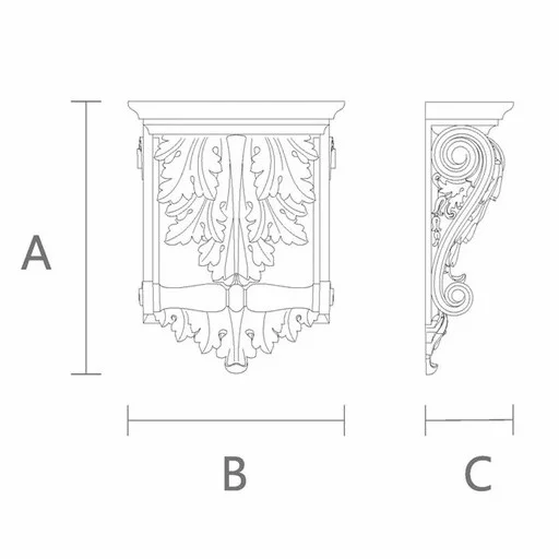 WIDE CORBEL WITH ACANTHUS LEAF SCROLL ROCOCO