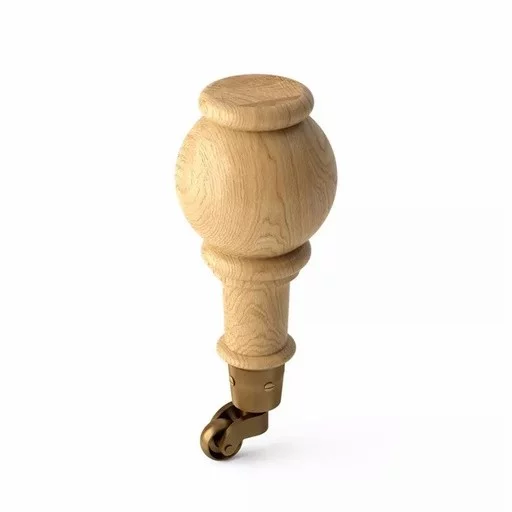 Antique furniture feet with round top and wheels