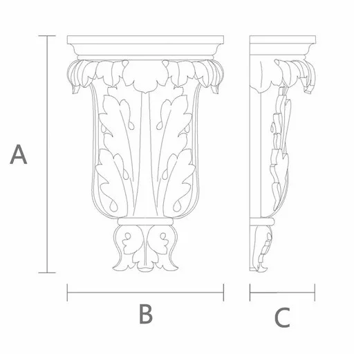 Rounded corbel with acanthus leaf Antique
