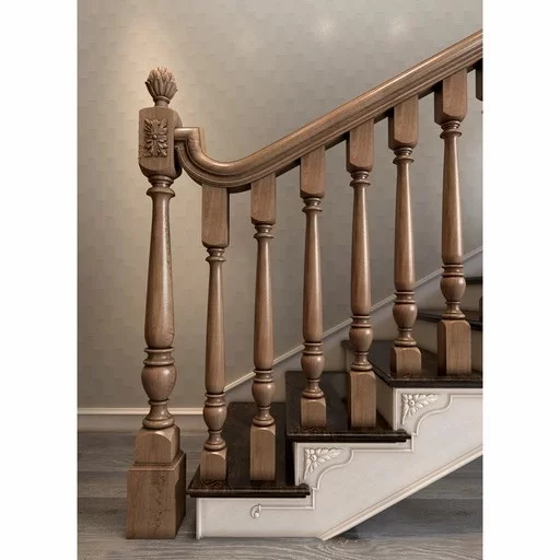 ASYMMETRIC HARDWOOD ROUND BALUSTER FOR INTERIOR