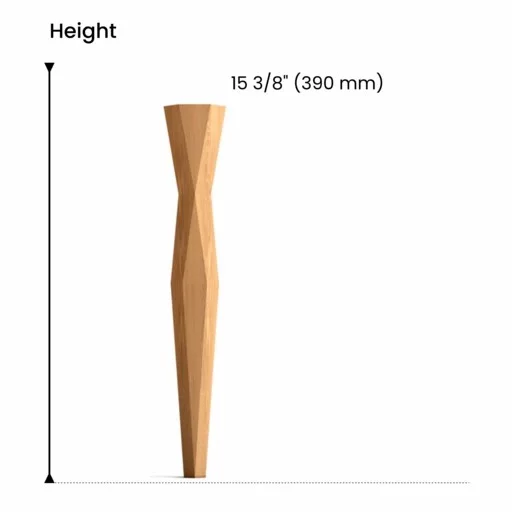 Faceted decorative table legs with slim waist (1 PC)