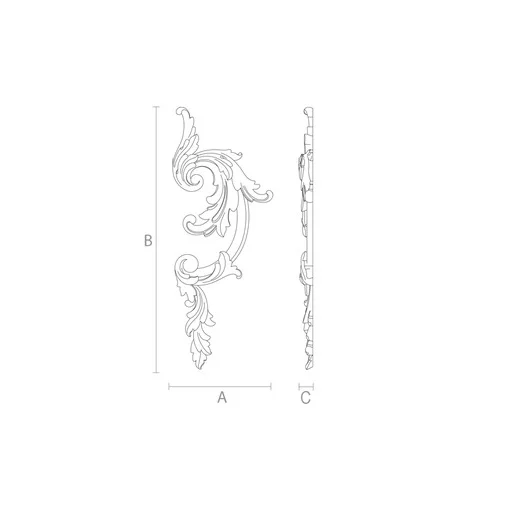 Classical wood ornamental moulding appliques, Left