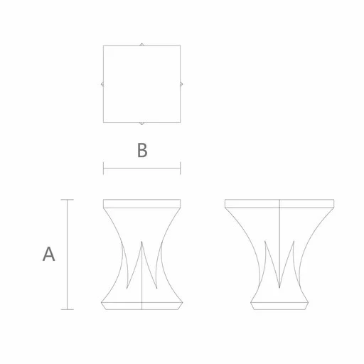 Furniture feet square top hourglass shape (pedestal) Classic (1 PC)