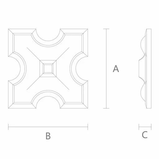 SQUARE DECORATIVE ROSETTES FOR WALLS GOTHIC