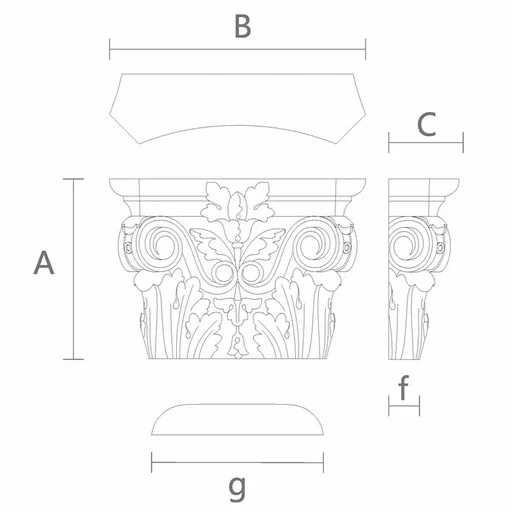 Corinthian capitel for fluted pilaster