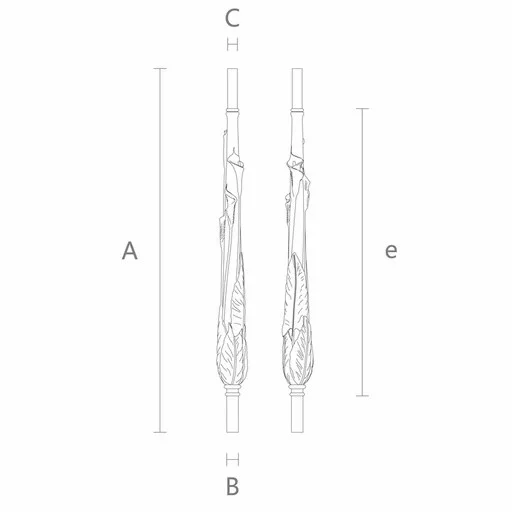 LARGE CARVED STAIR BALUSTER WITH CALLA LILIES