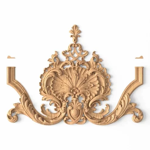 BAROQUE-STYLE HANDCRAFTED FURNITURE APPLIQUES FROM SOLID WOOD