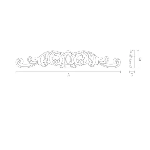 Handcrafted wooden Classic style cartouche onlay