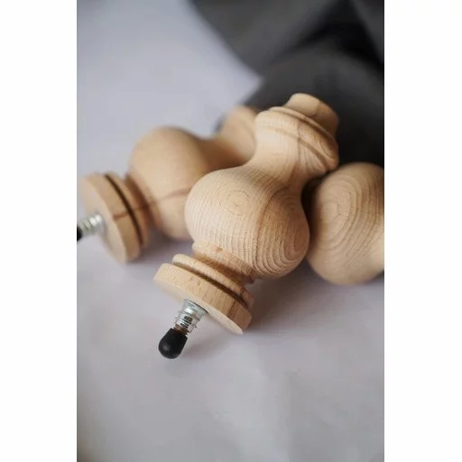 Round furniture legs wooden Midcentury style (1 PC)