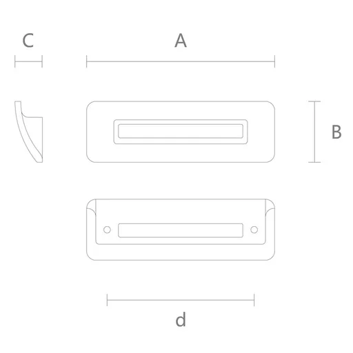 RECTANGLE CABINET HANDLE WITH A HOLE