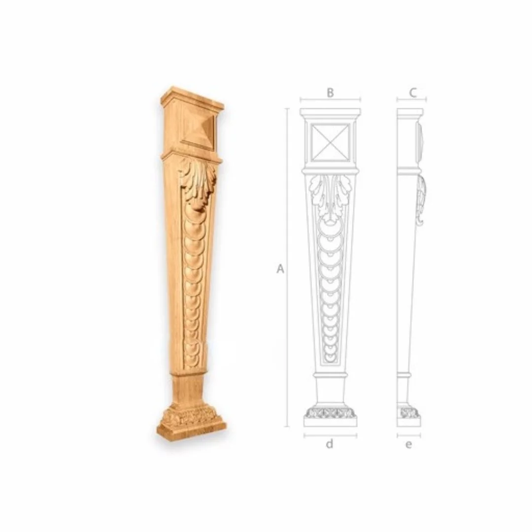 WOOD PILASTERS WITH ACANTHUS LEAVE ANTIQUE STYLE