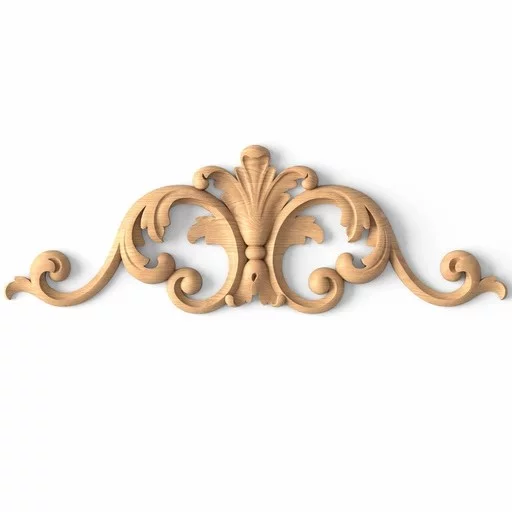 Carved Antique style center onlay with scrolls from oak