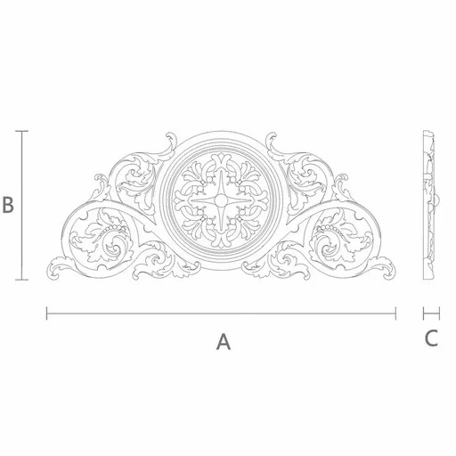 Original Antique style floral center onlay from oak