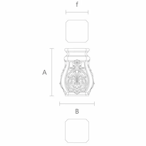 UNPAINTED ANTIQUE STYLE PEDESTAL FOR A SQUARE COLUMN