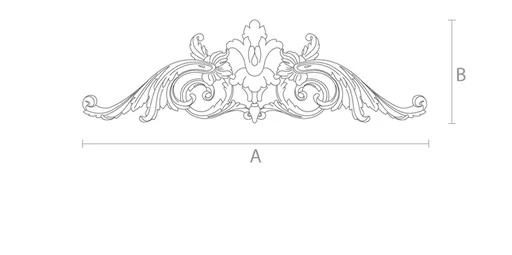 Carved hardwood custom center onlay with floral scrolls