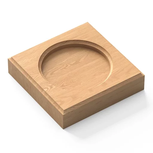 UNPAINTED SOLID WOOD ROSETTE FOR ROUND ELEMENTS
