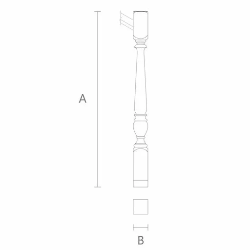 CLASSIC ROUNDED NEWEL POST FROM SOLID WOOD