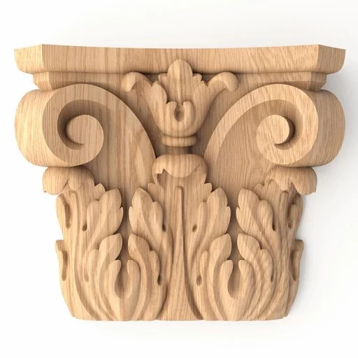 Decorative solid wood Corinthian capital, Classical capital corbel