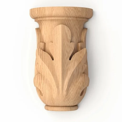 Pillar caps for half round columns with acanthus leaves