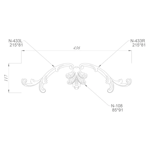 Simple carved set for symmetrical compositions