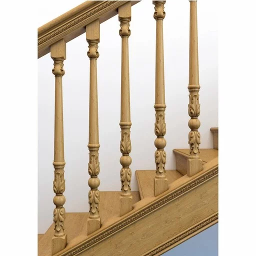 ROUND BALUSTERS ACCANTHUS LEAVES FROM SOLID WOOD
