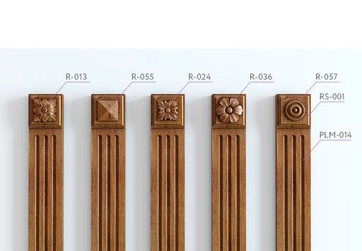 HANDCRAFTED SQUARE ROSETTE FROM SOLID WOOD