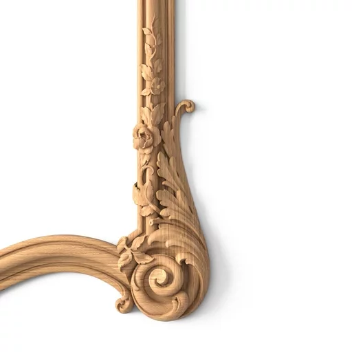 RECTANGULAR WOOD HAND CARVED ROCOCO FRAME MIRROR