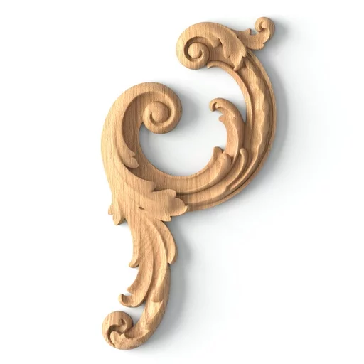 Classical acanthus scrolls wooden onlay, Left
