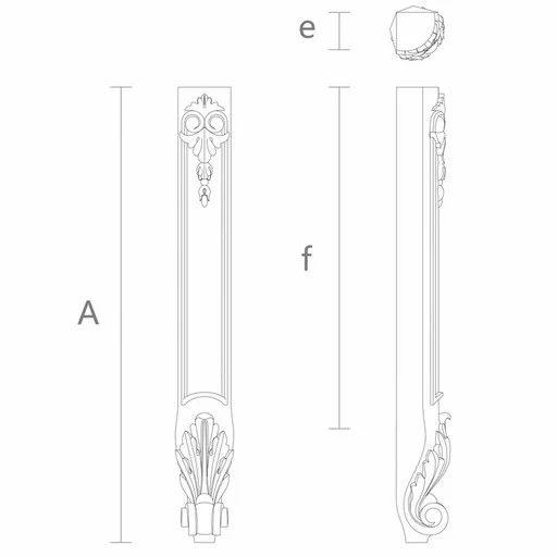 Decorated antique end table legs with acanthus leaf (1 PC)